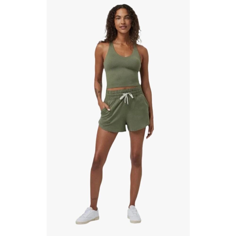 Vuori Halo Performance Short Dark Metal Heather Green Grey Size L